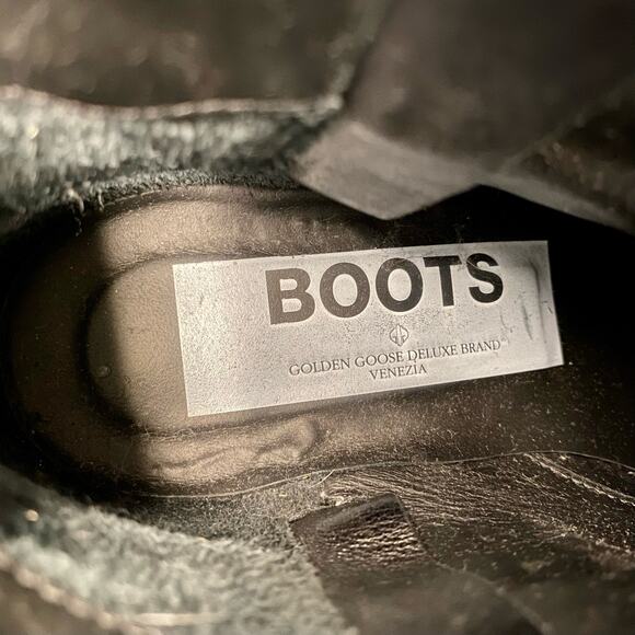 Golden Goose Deluxe Viand Leather Ankle Boots Black 37 Exposed Zip Closure - Picture 7 of 9